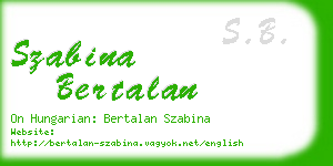 szabina bertalan business card